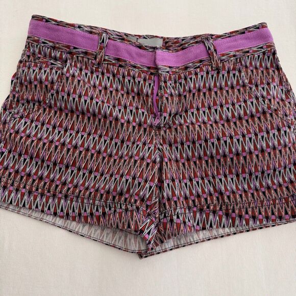 Athleta Purple Thistle Aztec Print Ariel Fo Sho Mid‎ Rise Athletic Shorts Sz 2 - Picture 1 of 12